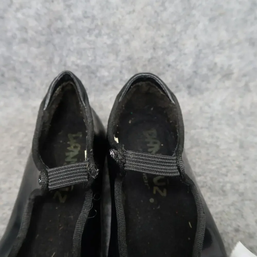 Danshuz Shoes Girls 11 Tap Dance Mary Jane Black Patent Slip On Star Tone Kids